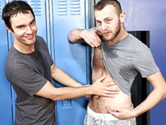 Locker room ass fuck with Cameron Kincade and Chandler Scott