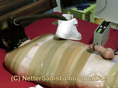 Young skater guy tied up, used and milked