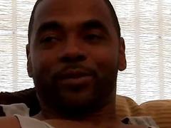 Daddy takes a gay interracial ass fucking from big cock