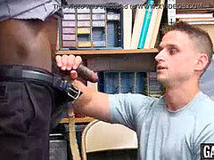 molten inked thief gets barebacked by officers huge ebony bone