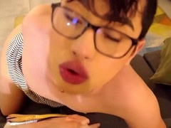 Inexperienced twink student Dilan Castro gets barebacked by an older stepparent in a creampie scene