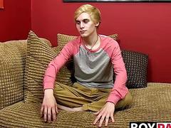 Cooper Steels glides a toy into his bum