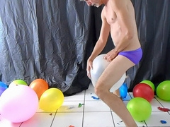 Naughty balloon play with kinky mature DILF Richard Lennox