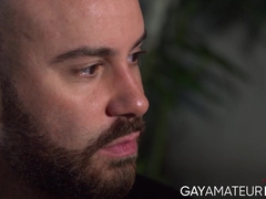 Cock riding and erotic flip flop fucking by hairy stud Bruno Max and hot Pierce Paris