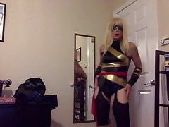 Sexy Tasha Captain Ms Marvel Cosplay Babe Crossdresser Tgirl
