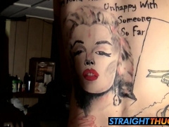 Tattooed bad boy Blinx shows off how he masturbates