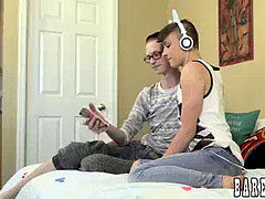 lad gets his pooper barebacked from behind super hard