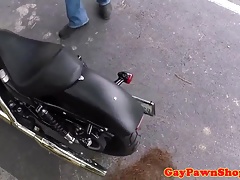 Mature pawnshop biker ass stuffed with cock
