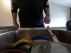 Washing Dishes with Pee and Cum