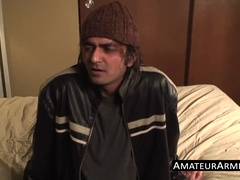 Naughty butt pirate strokes his hairy shaft and cums