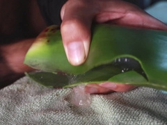draining off with aloe vera ultil i scrotum a ginormous explosion