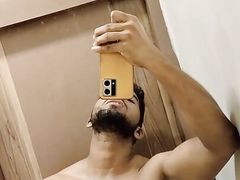 Indian  Desi Muscular Guy Flashing Big Black Cock  Lund, Solo Cum..