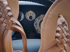 was in my friend car and seen her sandals in her car