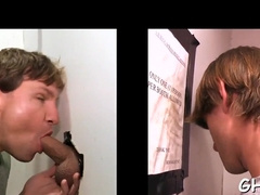 Perfect gloryhole gay blowjob