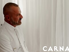 MasonicBoys Initiate Cole Blue genitalia massaged by DILF