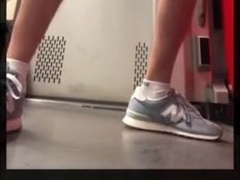 Exhibition Twink jerks off in a train 9