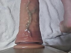 Making my mancunt gape wide and sloppy with huge massive dildo