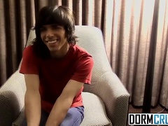 Long haired Tyler gets horny and loves to show off his dick