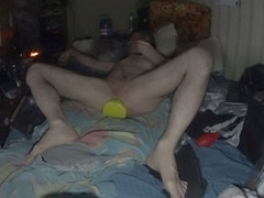 Gay dude enjoys intense ass play with massive toys and anal plugs