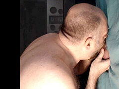 Glory hole, gay bald, facial
