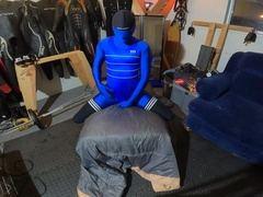 Blue Boy Zentai One Lump Demonstrating Off No Jizm