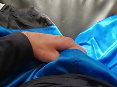 Just some casual play in my satin nylon Nike shorts