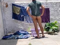 taking care of my grubby laundry, sans the bottoms, waiting for you to catch me right