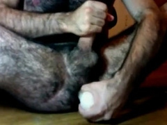 Hairy guy and his dildo 3