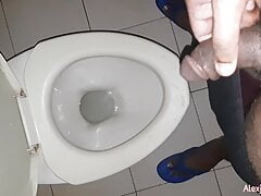 Guy pee and teasing cock