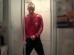 Fully dressed in adidas shower