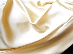 Satin Silk Gold Dress Masturbation Cum