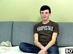 nice twink Carmen has arrived for an interview to jerk off