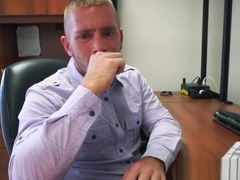 POV office stud cocksucking his horny boss