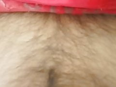 Hard hairy hot dick below underwear