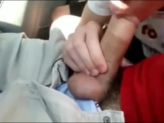 Young cute twink sucks dick in car