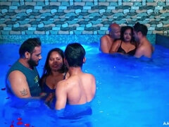 Gangbang Fun Uncut (2024) Outdoor Group Sex Fantasy Hindi Hot Short Film - Indian babes wet in pool