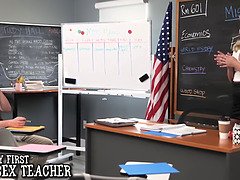 Naughty America - Blonde teacher Jordan Maxx wants to help her student achieve success...and erectio