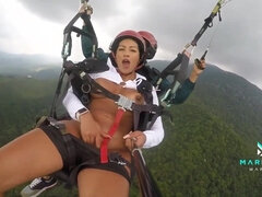 The number 1 black actress from Colombia Mariana Martix goes paragliding masturbating nude - Outdoor