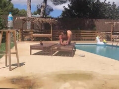 Busty Wet Brunetet fucking her Husband In Ibiza - shower hardcore and outdoor public pool solo
