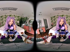 VR Conk Genshin Impact Keqing A sexy Teen Cosplay Parody with Lulu Chu In VR Porn
