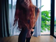 Redhead babe moans on SexoWebcam.Online