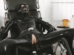Tease and denial on a gyno chair at the medical clinic with a fucking machine
