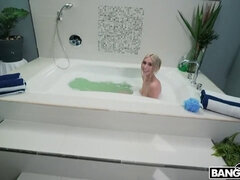 Kay Lovely demands stepbro Danny Steele to get wet & wild in the bathtub