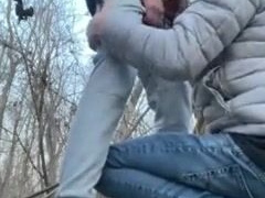 Amateur pillow-biter deep-throat outdoor (blowage in sportwear)