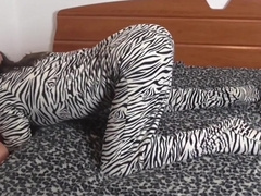 Baby Kitsy in onesie pajamas. ABDL