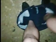 Public wank dare with cumshot