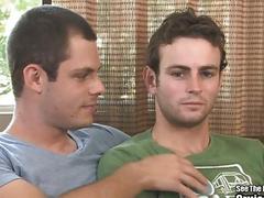 College gays are screwing around on the couch