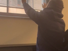 Risky getting off in the office