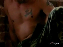 Military alphaman farts on faggots face 4