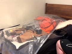 Submissive gay guy Strapskinks into bondage and breath control play